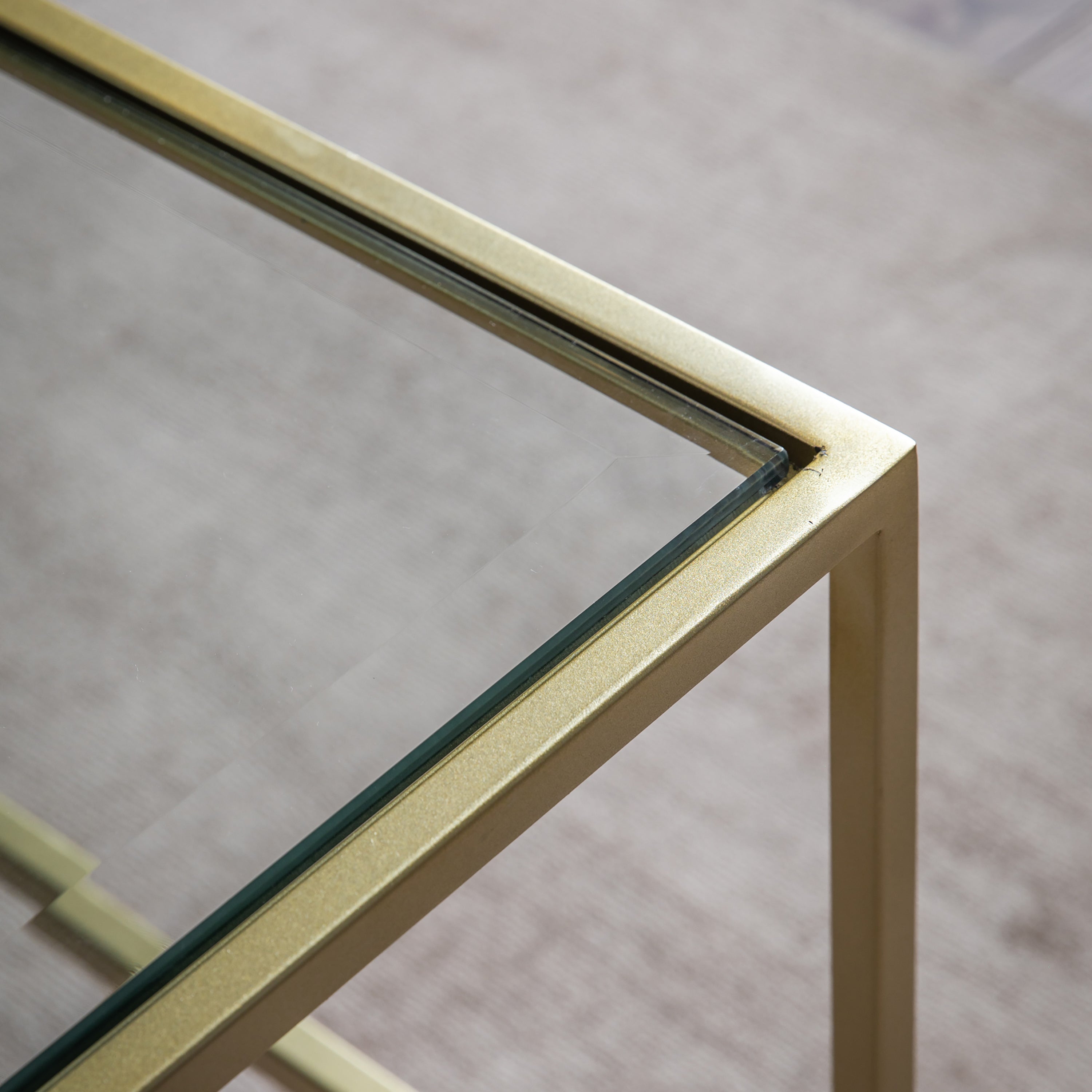 Sandra Champagne Gold & Glass Coffee Table
